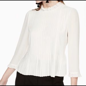 Kate Spade Georgette Pleated Blouse